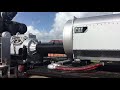 The Cat 3512E Tier 4 Final well service engine, TH55-E90 transmission and WS255 stainless steel pump on a frac trailer