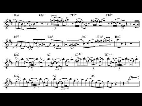 Be My Love - Phil Woods Solo Transcription (Eb). Transcribed by Arkady.