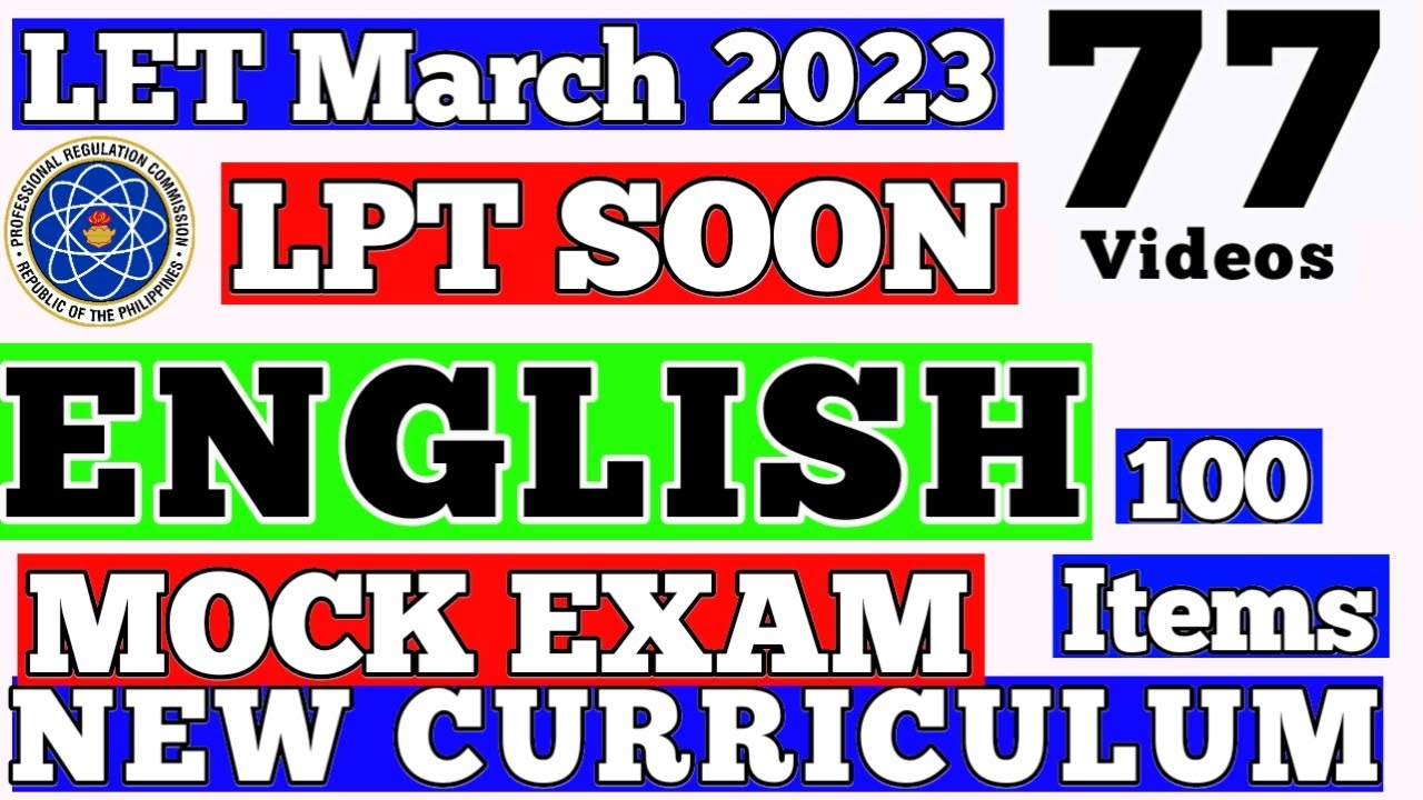 ENGLISH  MAJOR  NEW  CURRICULUM  (LICENSURE  EXAMINATION   FOR  TEACHERS)  LET  2023  FINAL COACHING