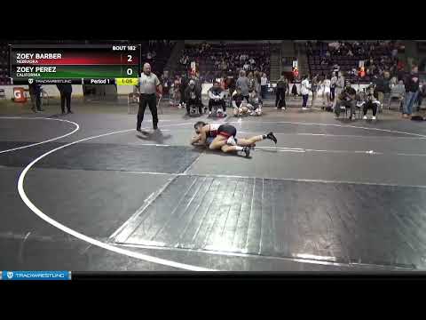 112 Lbs Cons. Round 2 - Zoey Barber, Nebraska Vs Zoey Perez, California B1e5