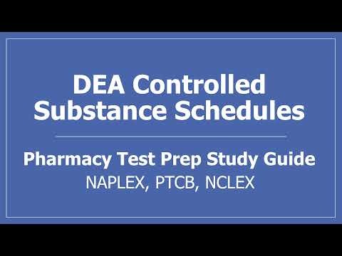 DEA Controlled Substance Drug Schedules - Pharmacy Law Test Prep Study Guide NAPLEX, PTCB PTCE