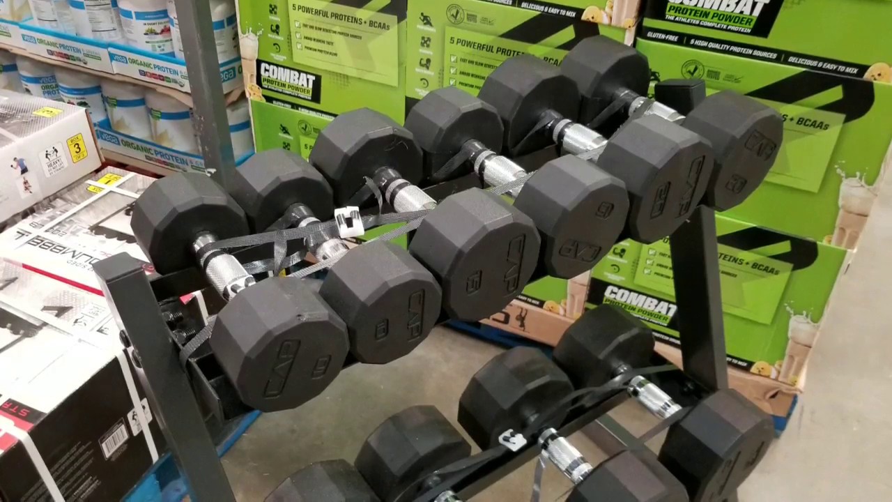 Costco Cap Barbell Weights Dumbbells Set with Rack  200lbs!!! $199!