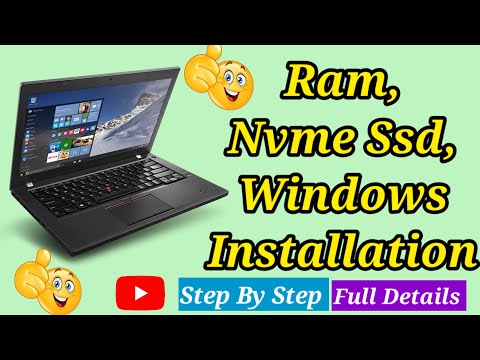 Lenovo Laptop Nvme ssd, Ram and windows installation Full Details