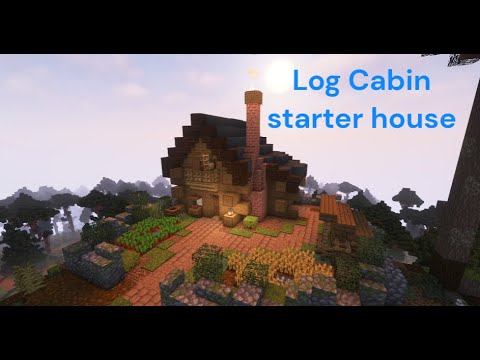 How to build Simple Log Cabin : Minecraft Tutorial
