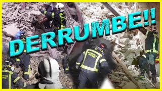 Derrumbe Paseo General Martinez Campos 19.  Bomberos Madrid