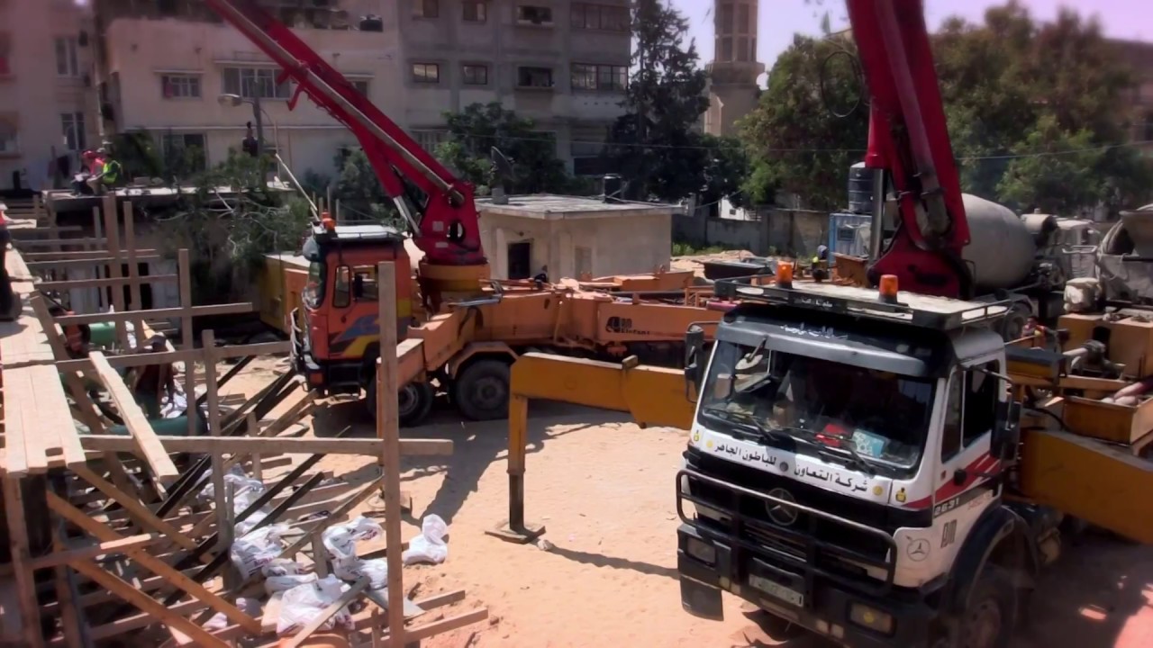 أعمال انشاء خزان الصفا للمياه في غزة