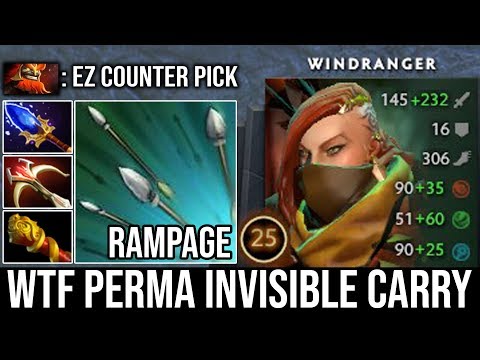 Perma Invisible!!! EPIC Rampage Windranger with Unbelievable 2 Men Shackle 25Kills Ez Counter Mars