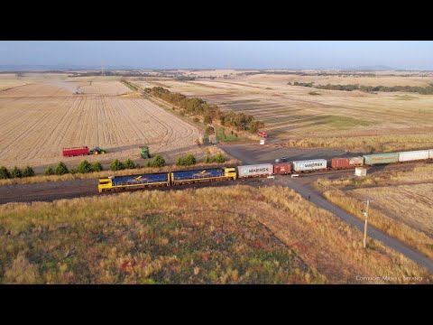 4MA5 Pacific National Container Train With Indian Pacific Locomotives  (11/1/2023) - PoathTV
