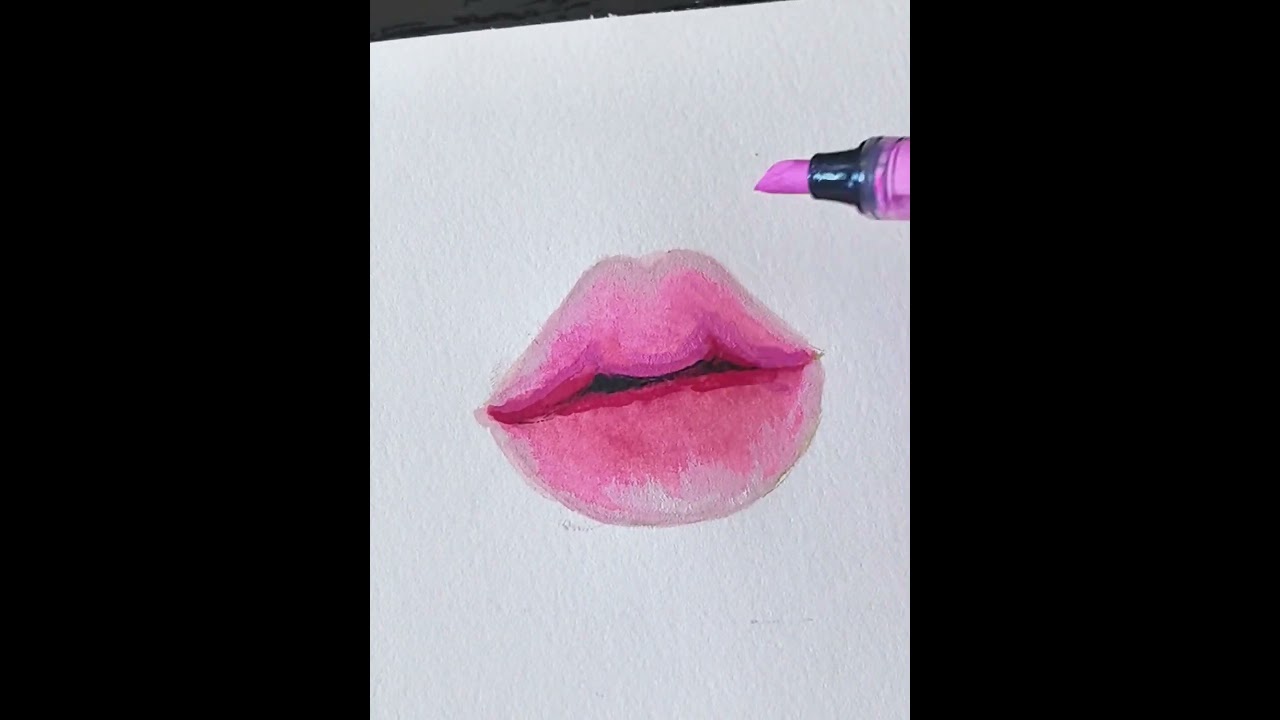 Could be a challenge to draw lips look this real #acrylictutorial #acrylicmarker