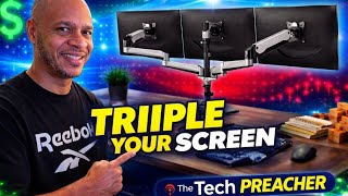 HUANUO TitanLift Triple Monitor Stand Is PERFECT For Day Trading And Content Creation