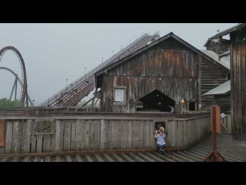 Silver Dollar city- Wildfire coaster running in the rain