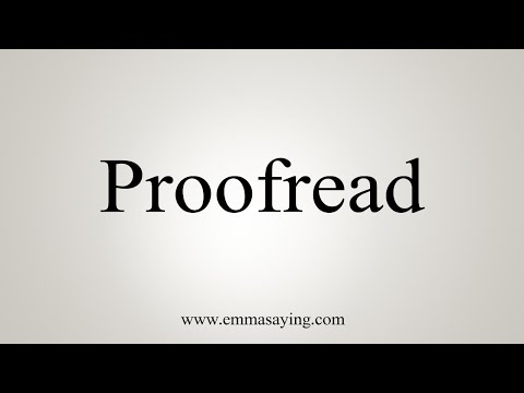 How To Say Proofread