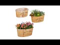 Blumenkasten Holz 3er Set Braun - Holzwerkstoff - Kunststoff - 36 x 16 x 24 cm