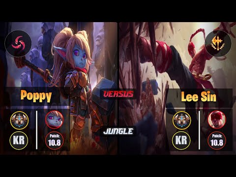 Challenger POPPY [Hail of Blades] (Jungle) VS  LEE SIN - Challenger KR Patch 10.8
