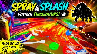 SPRAY & SPLATTER Paint Pallet knife abstract backgrounds that blow people away, Fun with the Kiddos