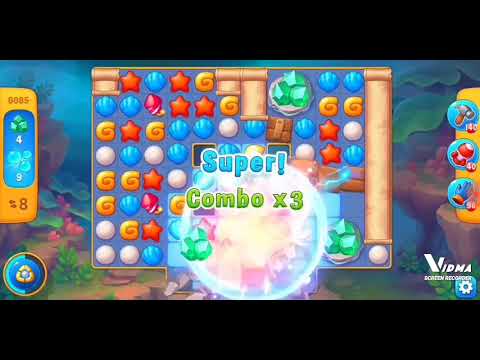 Fishdom. 6085 level no boosters and diamonds - 18 moves