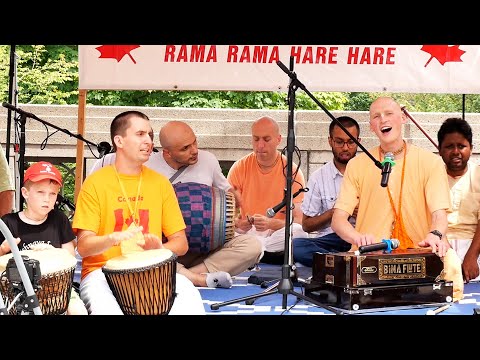 Harinama on Canada Day - 2022. Part 6. Maha Mantra by HG Brihat Mridanga Prabhu
