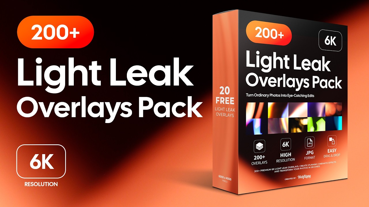 Light Leak Overlays Pack - 6K Resolution + FREE Download!