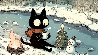 Black Cat Jazz Christmas Grooves – Deep Bass Focus – Study Work Relax BGM