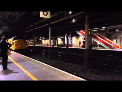 Network Rails 97301 arrives and departs Crewe with a test train - 30/5/14.