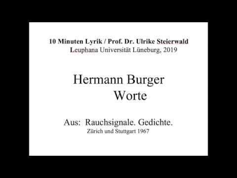 Hermann Burger: Worte | 10 Minuten Lyrik | Ulrike Steierwald