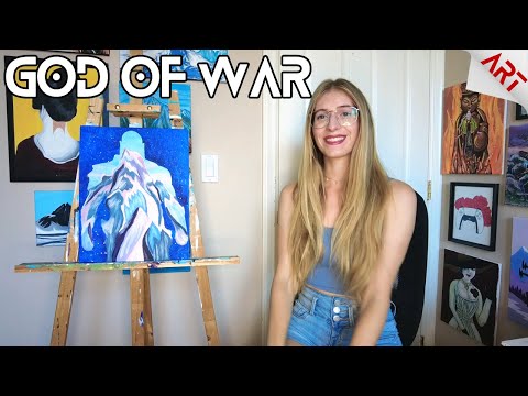 Painting God of War Inspired Fanart! | Kratos & the Mountain