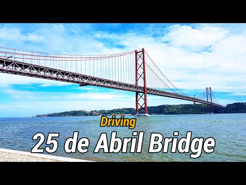 Dirigindo na Ponte 25 de Abril de Lisboa a Almada - Portugal 4K