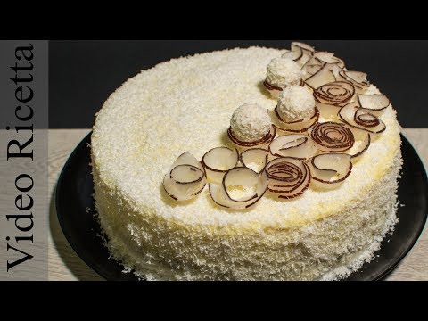 Torta RAFFAELLO. Delicata e Delizosa. (Delicious 8 layers Almond - Coconut Cake)