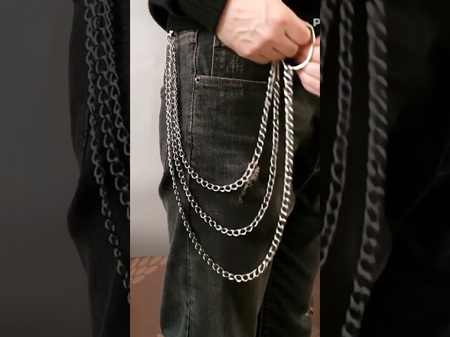 Vídeo relacionado con UOOM Hip Hop Punk Cadena de metal para Pantalones Moda Cartera Cadena Llavero, unisex adulto (PK6001)
