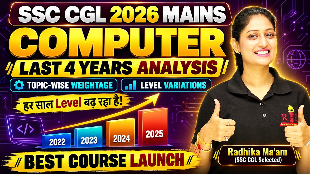 SSC CGL 2026 Mains Computer | Last 4 Years PYQ Analysis | Computer Course 4.0| Radhika Ma’am
