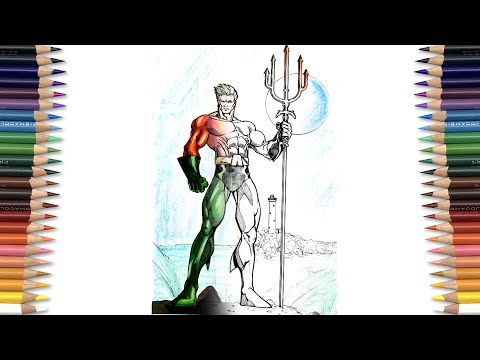 AQUAMAN Coloring Page | Awesome Superhero Coloring | Stay With Me - Shudder - Thinkin' [NCS Release]