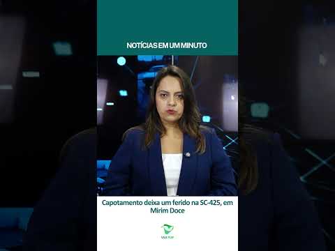 Capotamento deixa um ferido na SC-425, em Mirim Doce (07/05/25)
