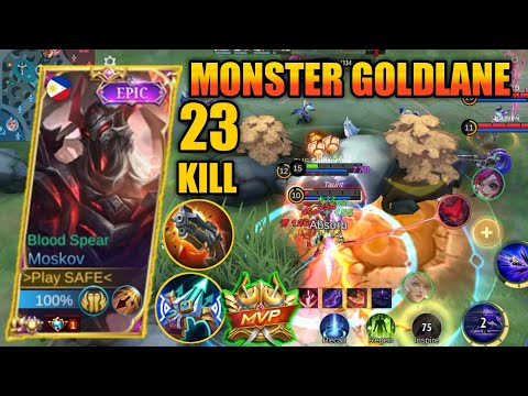 23 KILLS!! MOSKOV UNKILLABLE INSANE DAMAGE BUILD - BUILD TOP GLOBAL MOSKOV ~ MLBB