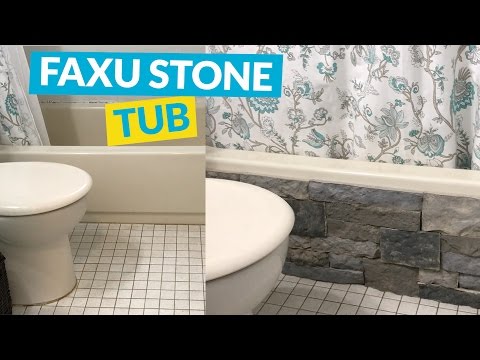 Beautiful Faux Stone Tub Makeover