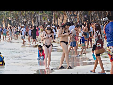 Look! This is Boracay White Beach on August 2 2025 5:15pm Walk Busy Saturday 