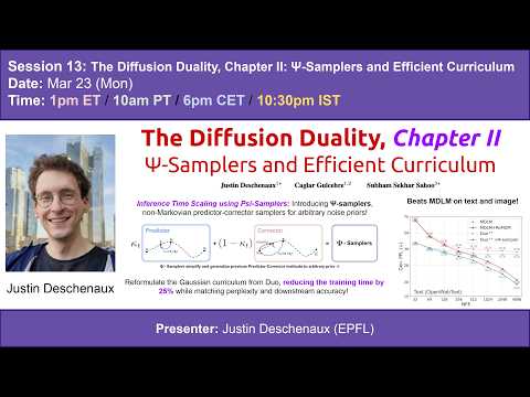 S13 | The Diffusion Duality, Chapter II: Ψ-Samplers and Efficient Curriculum