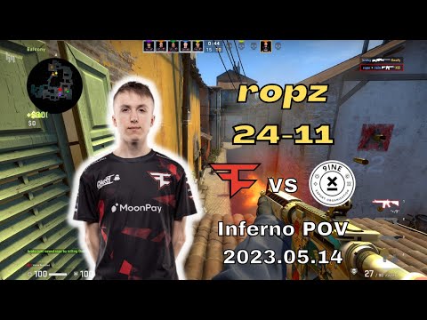 CSGO POV | FaZe ropz 24Kills vs 9INE Inferno POV | Paris Major 2023 Legends Stage | May 14, 2023
