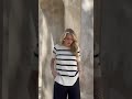 Blusa Listrada Manga Curta com Decote Canoa - Profundo Blusa Listrada Manga Curta com Decote Canoa - Profundo