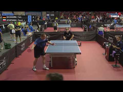 EICHHORN Felix vs STOPINSKI Pawel - Championnats d'Europe Vétérans 2022 de tennis de table Rimini