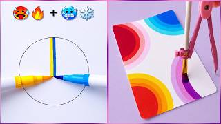 12 Easy Creative Art Hacks When You're Bored || Art Ideas || Painting For Beginners