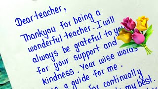 Thankyou notes to teacher//Teachers day letter//Thankyou letter//Teachers day greeting card letter