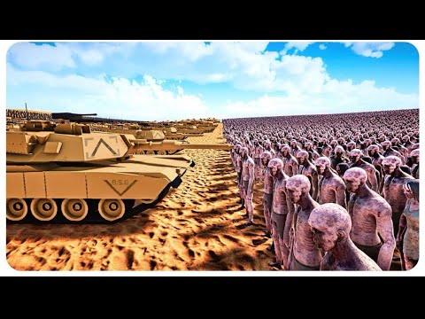 U.S ARMY  with tank  vs1000000 ZOMBIES - Ultimate Epic Battle Simulator 2