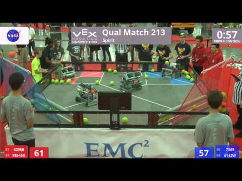 VEX Worlds 2016 - VRC Middle School - Spirit - Qual 213 (6298B 98648A) 125 vs 149 (7589 6142W)
