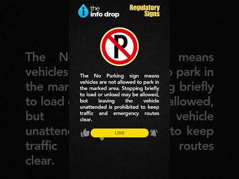What does the No Parking sign mean? #drivingsigns #roadsafety #shorts  #theinfodrop