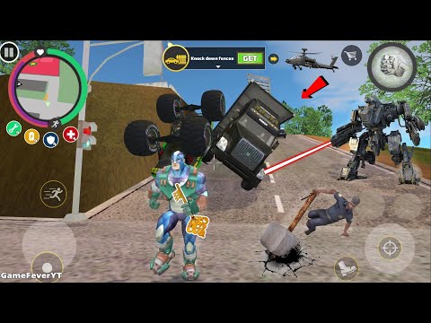 Rope Hero: Vice Town - (Monster Truck and Transport Truck Stuck) Truck Lift up - Android Gameplay HD