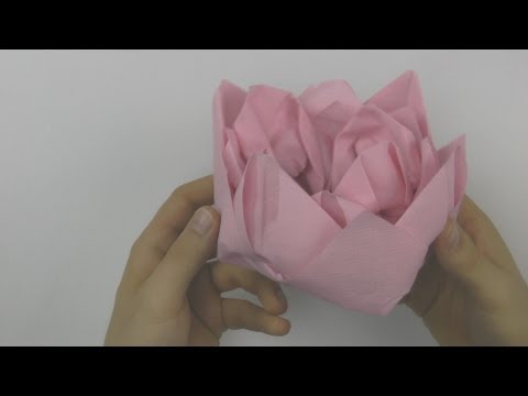 Lotus aus  Serviette - Faltanleitung