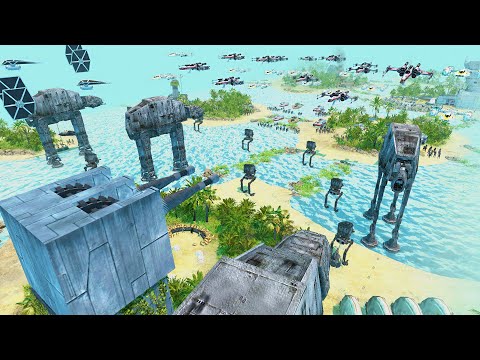 Full Scale Invasion of Scarif Beach Defenses... - Men of War: Star Wars Mod Battle Simulator