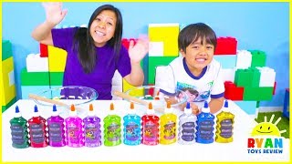 3 color of glue slime challenge with mystery wheel of slime!!!