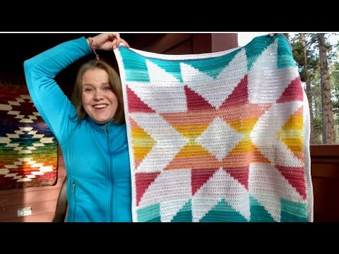 Häkelanleitung für einen Wandteppich der Little Prairie Blanket und Garnkombinationen für Lion Br...