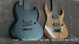 Video thumbnail for BATTLE OF THE BARITONES: ESP LTD Viper-7B vs. Ibanez RGIXL7 by Late Honkola